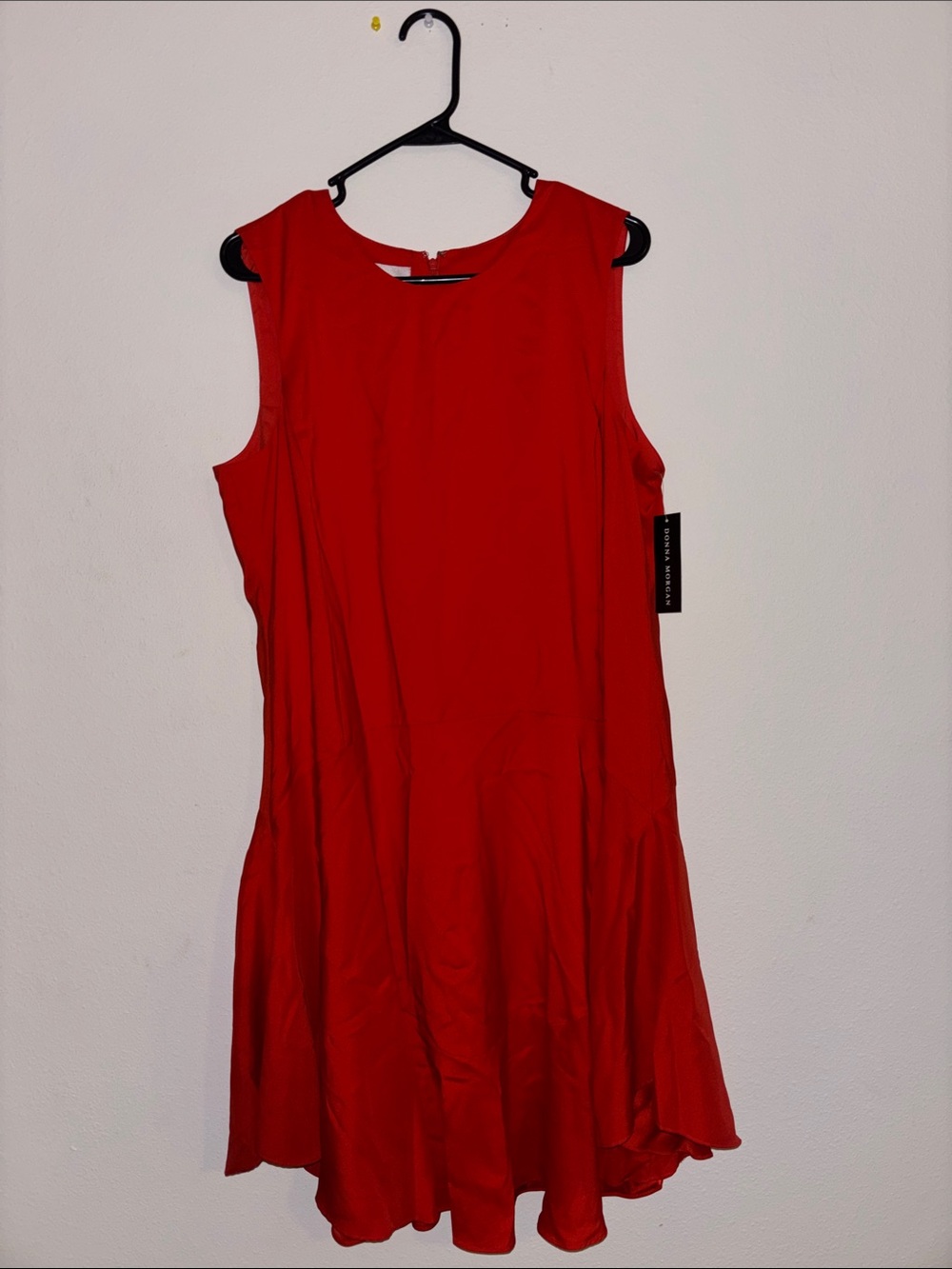 Donna Morgan Vibrant Orange-Red High-Low Dress